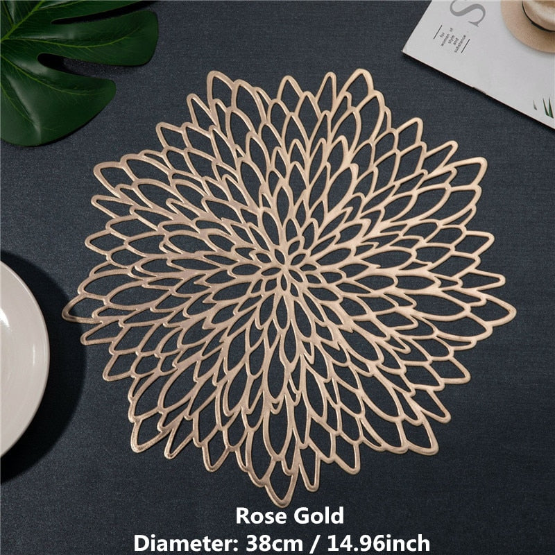 PVC-Tischset für Esstisch, 4/6/8PCS für Esstisch, hohle Unterlage