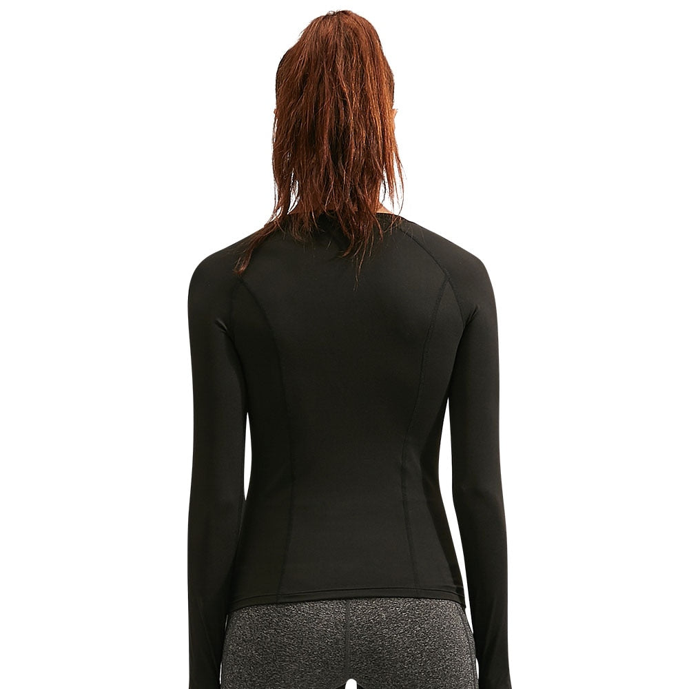 15% Elasthan Add Wool Damen-Fitness T-Shirt, Langarm Workout Bluse