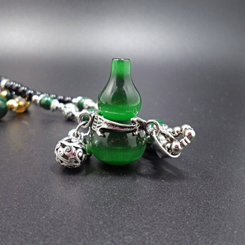 Vintage Ethnic Strand Resin Long Necklace 2019 Women New Gourd Pendant Sweater Chain Fashion Boho High-end Blue Neck Accessories