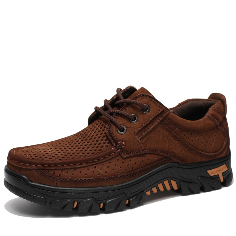 Herren Sommer Rindsleder Schuhe, Echtes Leder für Outdoor Größe 38-48