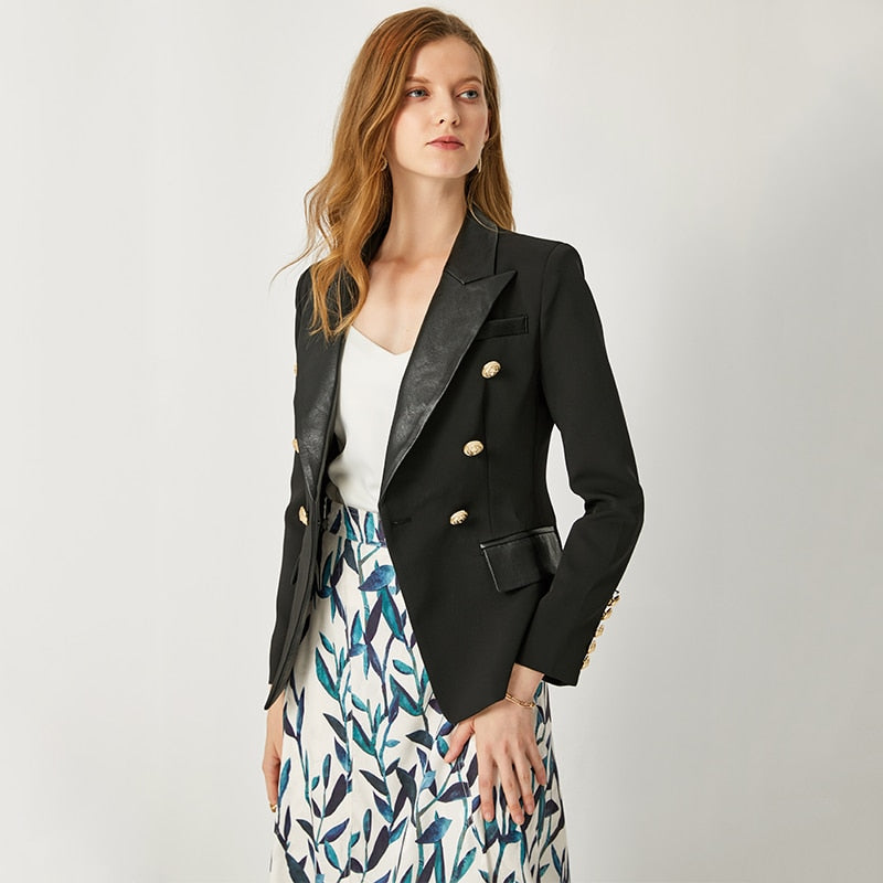 Harley Fashion Frühling / Herbst Damen Schlankblazer, Leder Qualität Europäischen Design