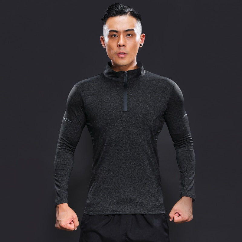 Langarm Frühling Herbst Kompression-Fitness-T-Shirts