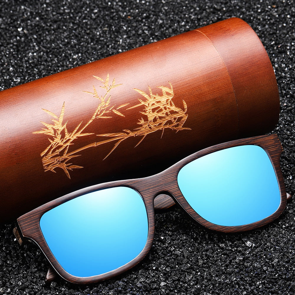 Natürliche Polarisierte Holzsonnenbrille, Bambus Sonnenbrille, Markendesigner Original Holzbrille Mit Holzkiste