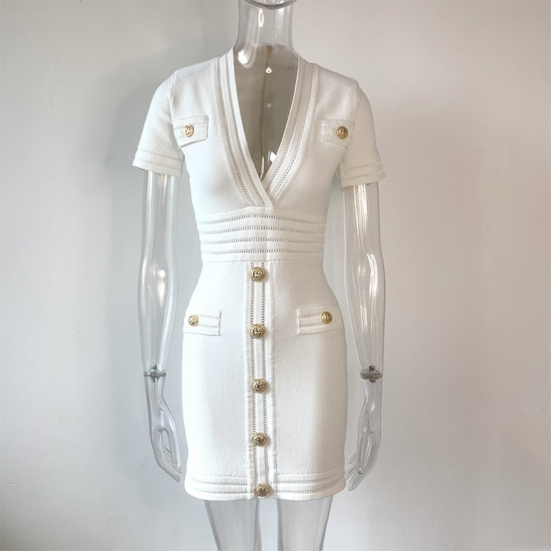 Damen Neues Design 2023, Sommer Mantel Strick V-Ausschnitt, Kurzarm
