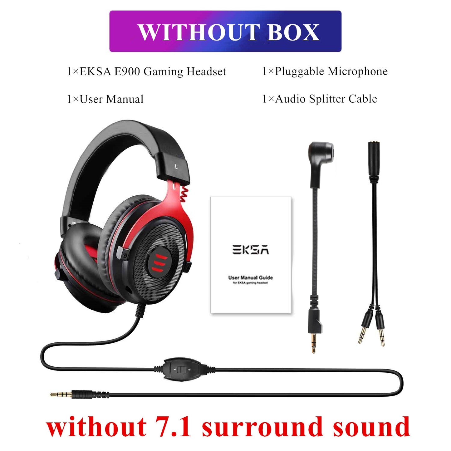 EKSA E900 Pro / E900 Headset Gamer Wired PC USB 3.5mm XBOX/ PS4 Kopfhörer mit Mikrofon 7.1 Surround Sound für Computer und Laptop