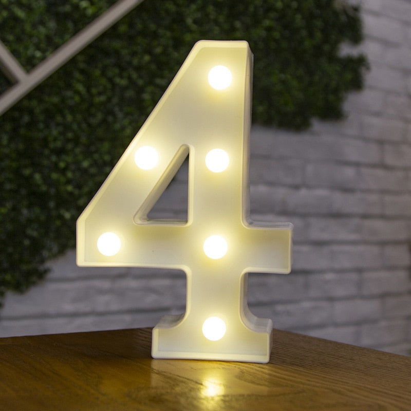 Alphabet Buchstaben LED-Leuchten, Leuchtzahl Lampe, Dekor Batterie, Nachtlicht für Zuhause Hochzeit Geburtstag Weihnachtsfeier Dekoration