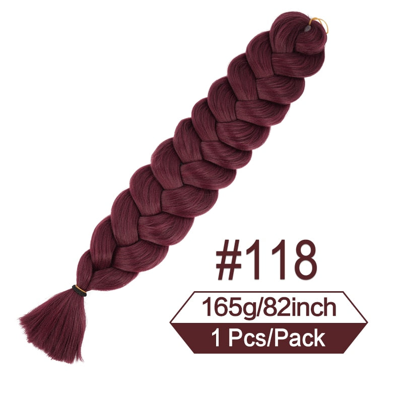 82 Zoll 165g/Pack Synthetische Häkelhaare Vorgedehnte Jumbo Flechthaar Hochtemperatur Faser Haarverlängerungen Für Box Zöpfe