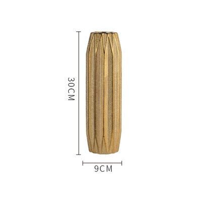 30CM Luxus Europa Gold Keramik Vase, Home Decor Kreatives Design Porzellan, Dekorative Blumenvase Für Hochzeitsdekoration