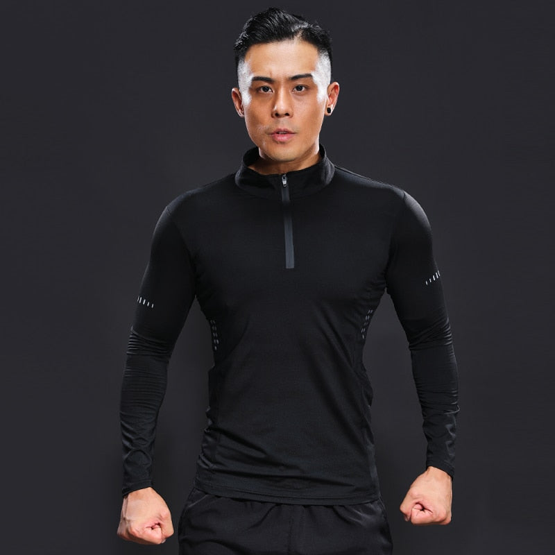 Langarm Frühling Herbst Kompression-Fitness-T-Shirts
