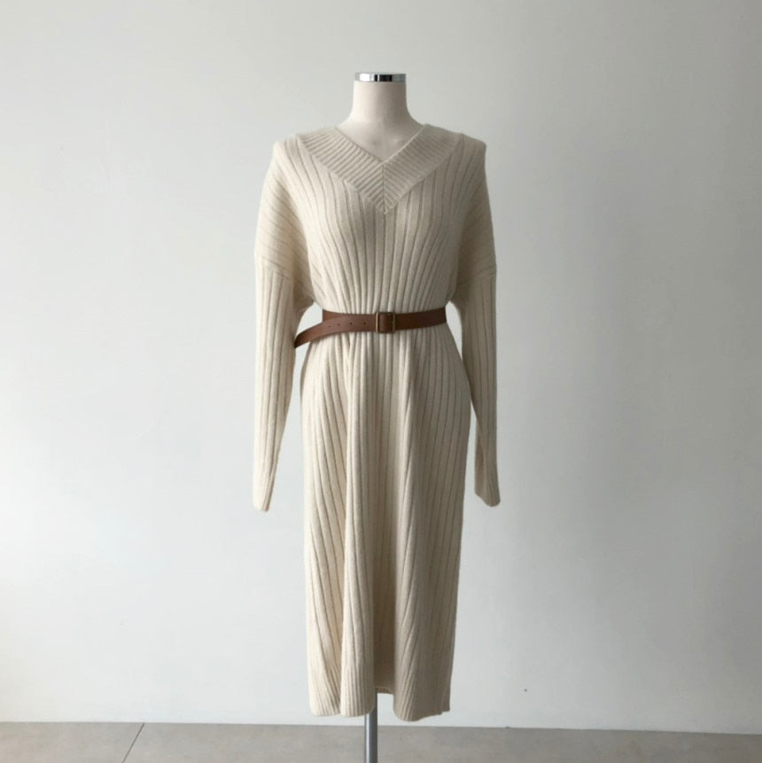 Herbst / Winter Damen Elegant Strickkleid /Pulloverkleid