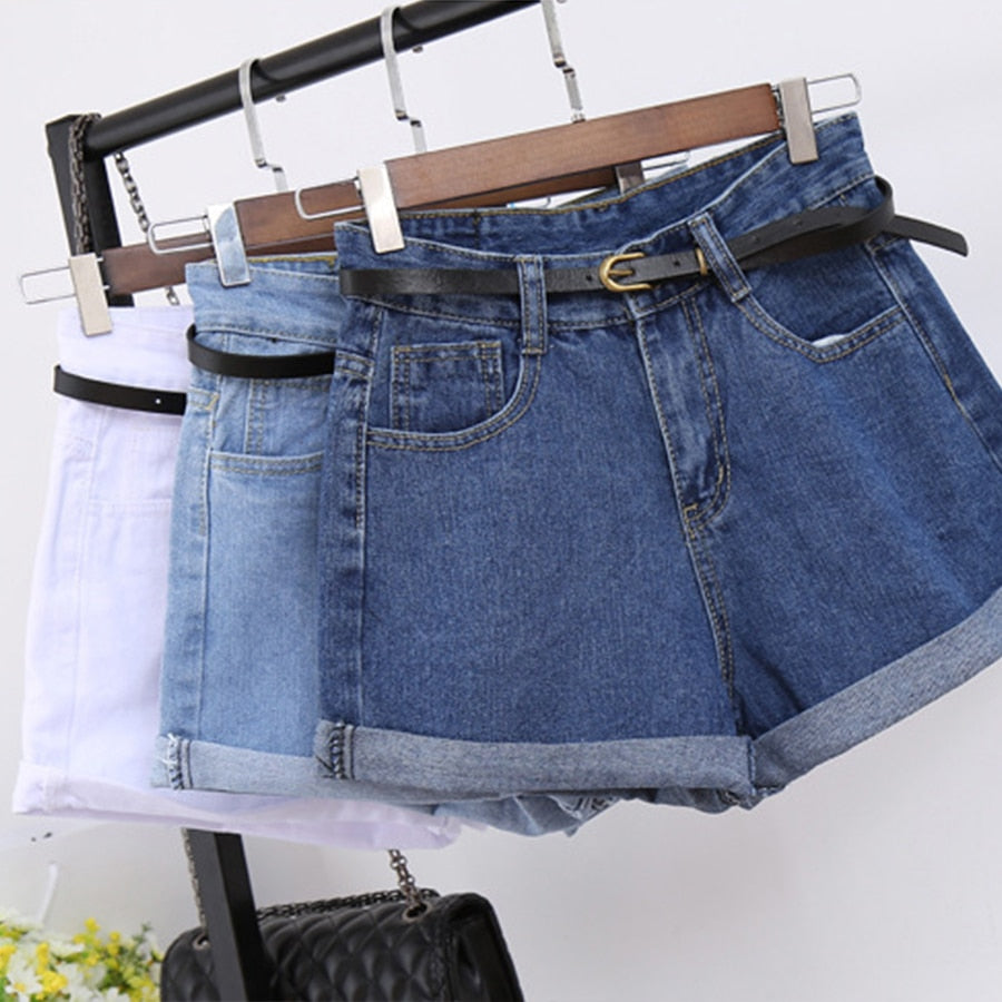 Solide Frauen Kleidung Denim Shorts Harajuku, Dünne Kurze Hosen für den Sommer