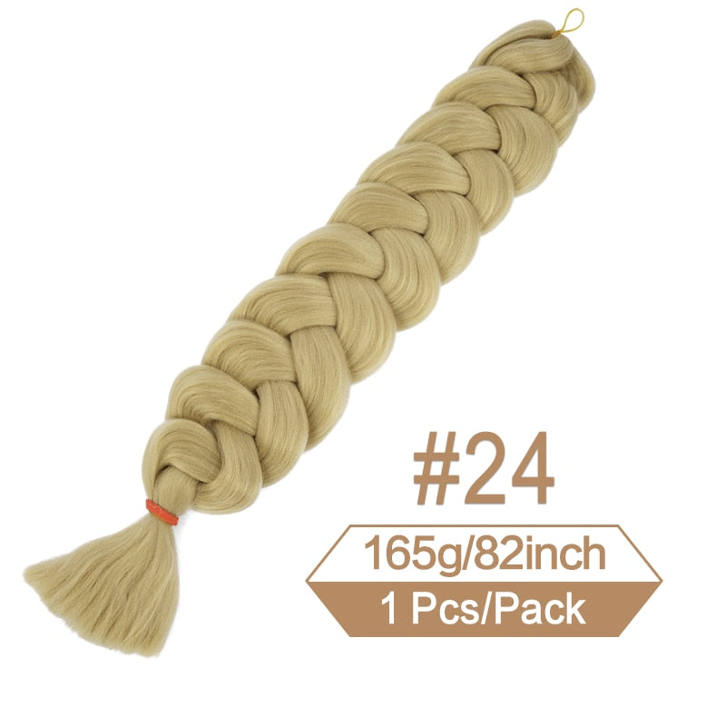 82 Zoll 165g/Pack Synthetische Häkelhaare Vorgedehnte Jumbo Flechthaar Hochtemperatur Faser Haarverlängerungen Für Box Zöpfe
