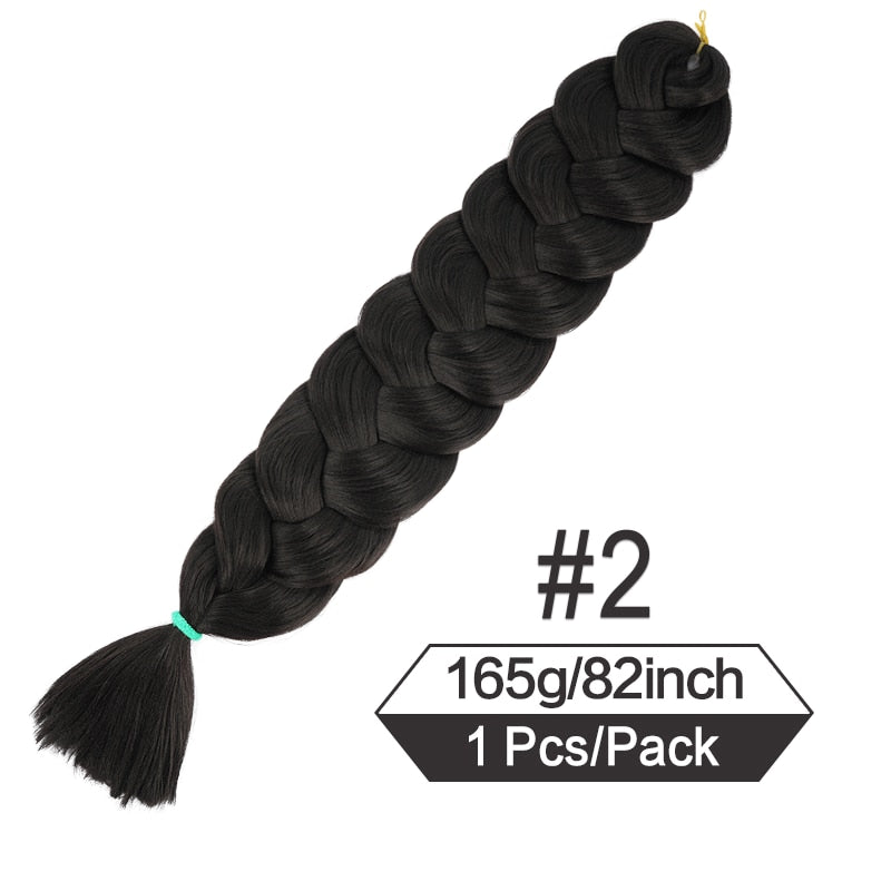 82 Zoll 165g/Pack Synthetische Häkelhaare Vorgedehnte Jumbo Flechthaar Hochtemperatur Faser Haarverlängerungen Für Box Zöpfe