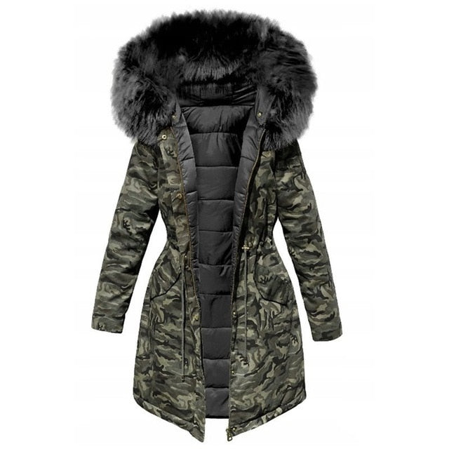 2022 Samt dicke Jeansjacke, weiblicher Winter großer Kunstpelzkragen