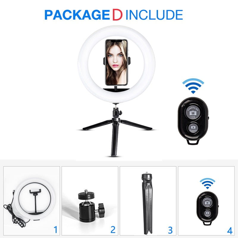 Desktop-LED-Ringlicht, dimmbar, Telefon, Videoaufnahme, rundes Fülllicht für Youtube, Tik Tok, Videofotografie, Beleuchtung, Ringlicht