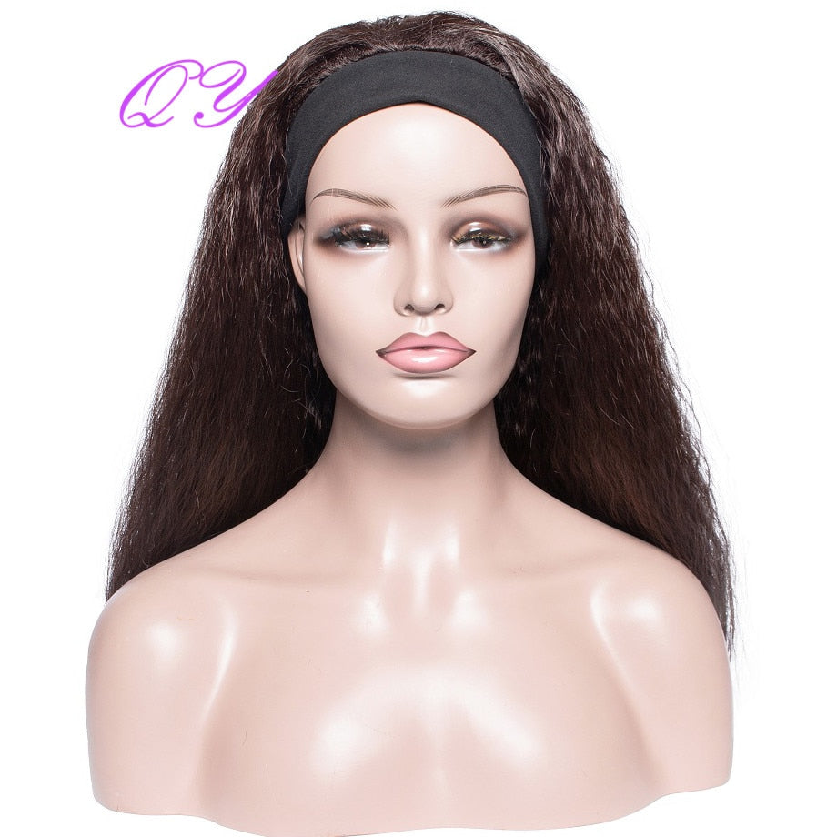 Hair Big Afro Kinky Curly Stirnband Perücken für Frauen Synthetisches Haar Perücken Turban Wrap Hair Style