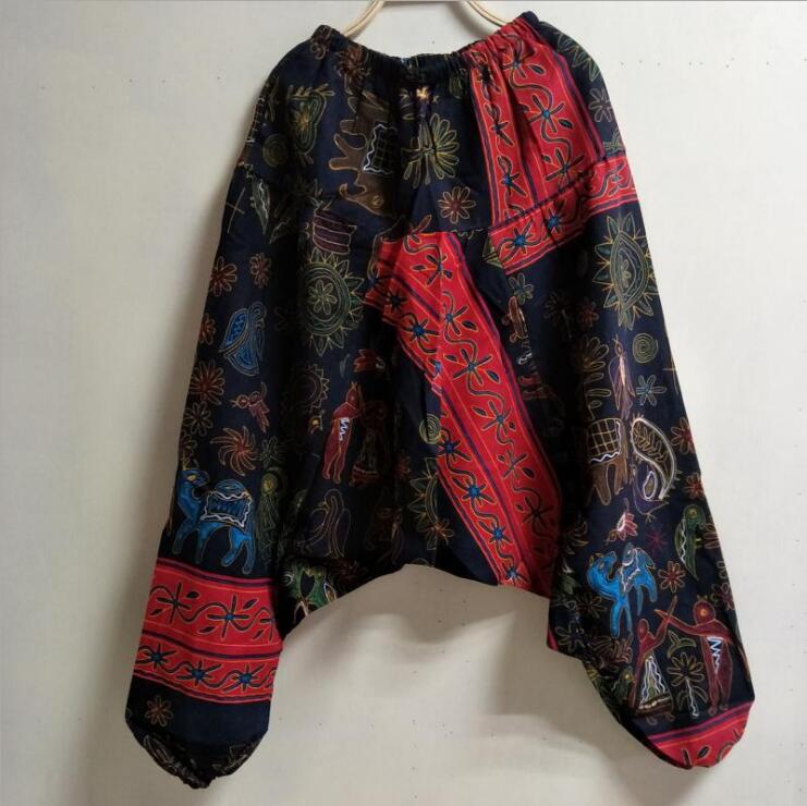 Baggy-Haremshose für Damen, kausaler Druck, Hippie-Jogginghose