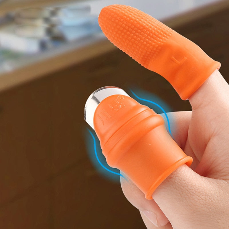 1 Set Silikon Fingerschutz mit Klinge für Obst, Gemüse, Daumenmesser Fingerschutz Küchenhelfer
