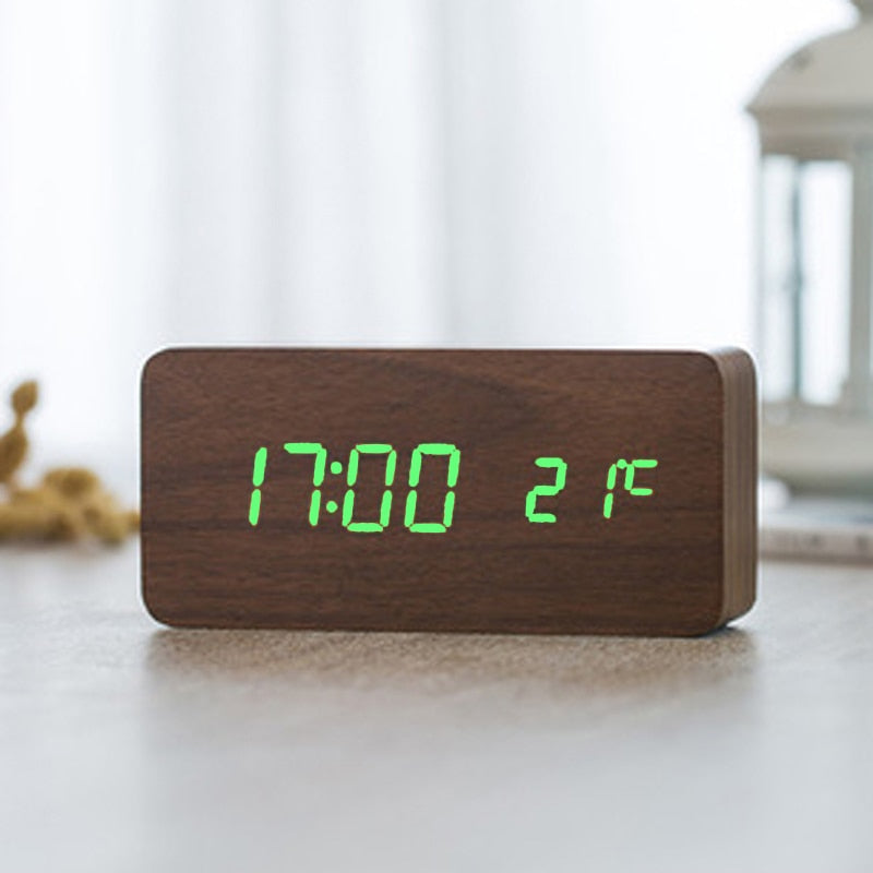 Dual Display Smart Digital LED, Wecker Temperatur Sprachsteuerung, Multifunktions-elektronischer Kalender