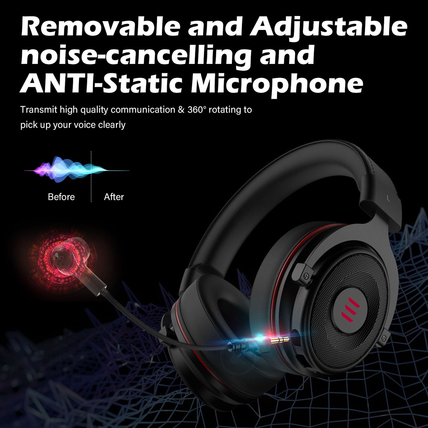 EKSA E900 Pro / E900 Headset Gamer Wired PC USB 3.5mm XBOX/ PS4 Kopfhörer mit Mikrofon 7.1 Surround Sound für Computer und Laptop