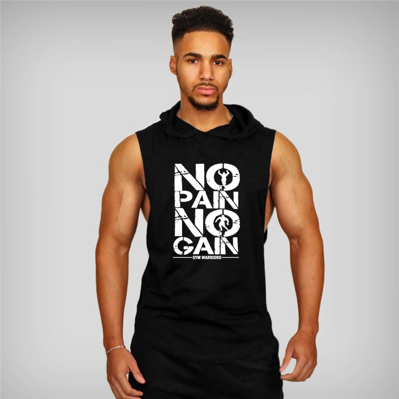 Herren Baumwolle Bodybuilding Fitness Sweatshirt mit Kapuze