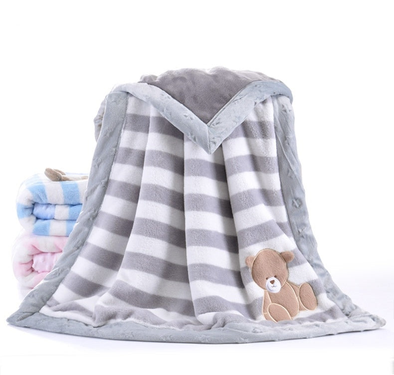 Babydecken Neugeborenes Doppelstöckige Warme Flanelldecke
