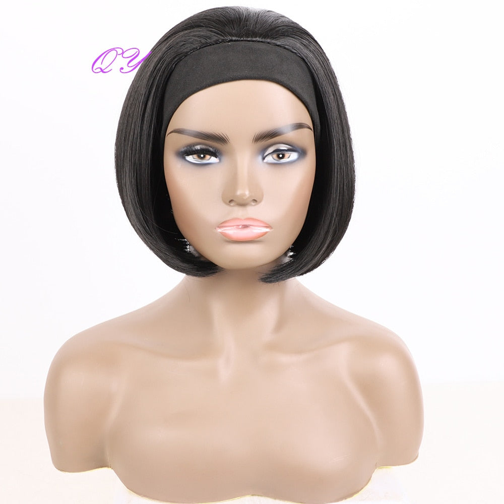 Hair Big Afro Kinky Curly Stirnband Perücken für Frauen Synthetisches Haar Perücken Turban Wrap Hair Style
