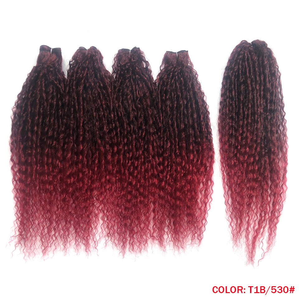 Synthetische Haarverlängerungen für Herbstfrauen Afro Curly Hair Bundles 24 Zoll, Ombre Blonde High Temperature Fiber Hair Weave Bundle