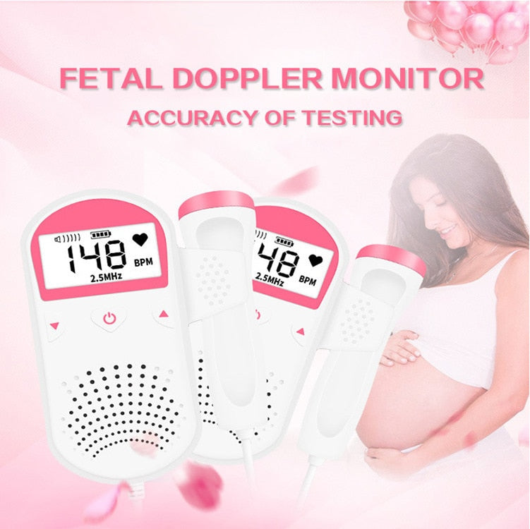 Baby Monitor Fetal Doppler Ultraschall Foetus Doppler Detektor, Home Portable Sonar Doppler für Schwangere 2.5MHz, keine Strahlung