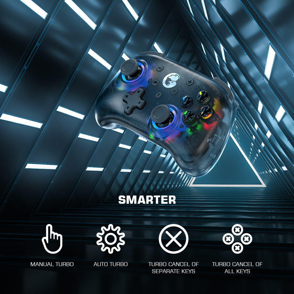 GameSir T4 Mini Bluetooth Controller Gamepad für Nintendo Switch, Apple Arcade und MFi Game Controller transluzent