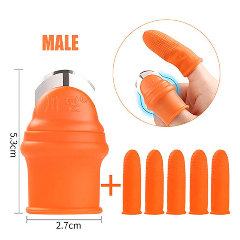 1 Set Silikon Fingerschutz mit Klinge für Obst, Gemüse, Daumenmesser Fingerschutz Küchenhelfer