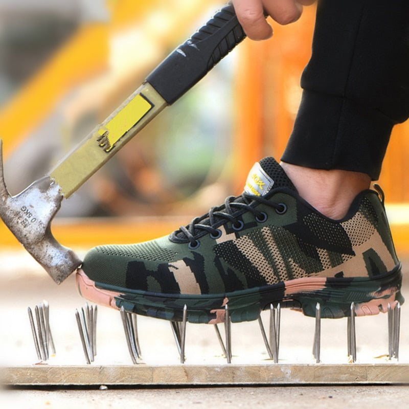 Anti-Smashing Pannensichere Sicherheitsschuhe, Herren & Damen Steel Toe Air Work Sneakers