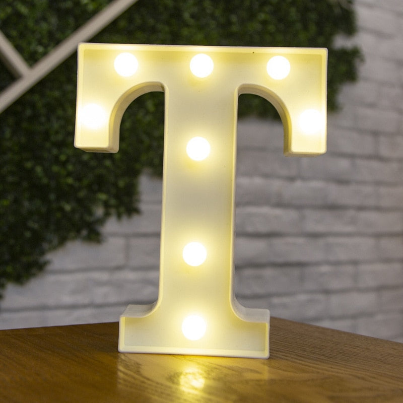 Alphabet Buchstaben LED-Leuchten, Leuchtzahl Lampe, Dekor Batterie, Nachtlicht für Zuhause Hochzeit Geburtstag Weihnachtsfeier Dekoration