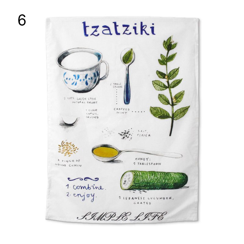 Weicher Baumwollstoff Tischsets für Esstisch, Tischsets Pflanzennahrung gedruckte Serviette für Zuhause, Küche, Restaurant
