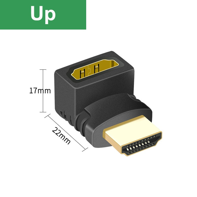 HDMI-kompatibler Adapter 90, 270 Grad rechts Stecker zu Buchse Konverter Extender für PS4 HDTV Projetor Laptop Monitor 1.4 Konverter