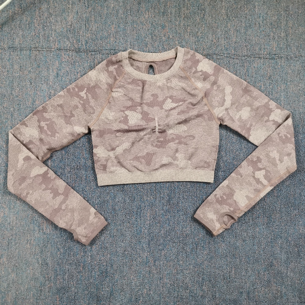 3 Teile / satz Damen Camouflage Yoga Set, Yoga-Leggings für Frauen, gestreifte Kompressionshose