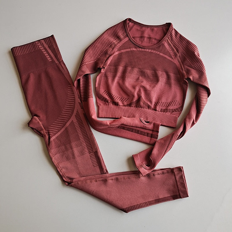 2-teiliges Set Langarm-Sport-Set für Damen