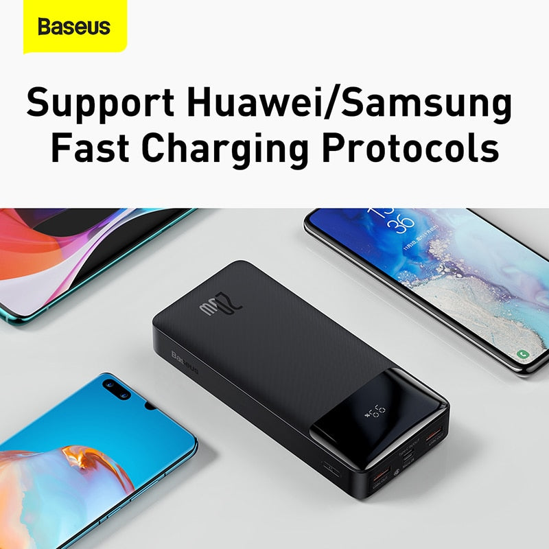 Baseus Power Bank 20000 mAh Tragbares Ladegerät Powerbank 10000 mAh, Externer Akku PD 20 W Schnellladung für iPhone, Xiaomi ...