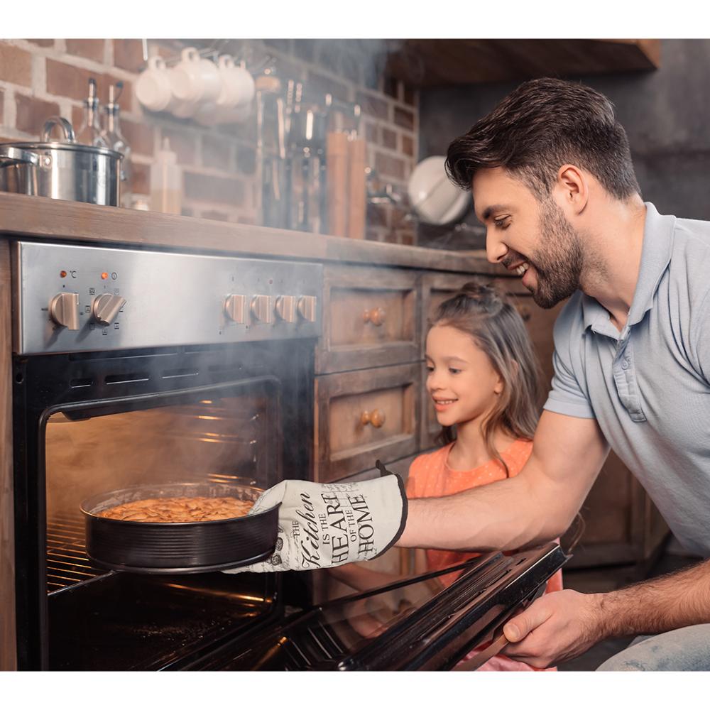 4-teiliges Set aus Baumwolle, hitzebeständige Ofenhandschuhe, Topflappen-Set zum Kochen oder Backen