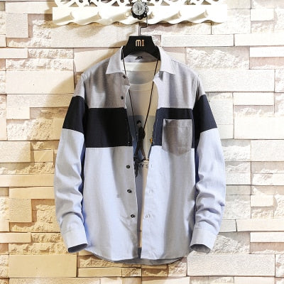Slim Fit Hemd für Männer, Lange Ärmel Bluse OverSize Casual