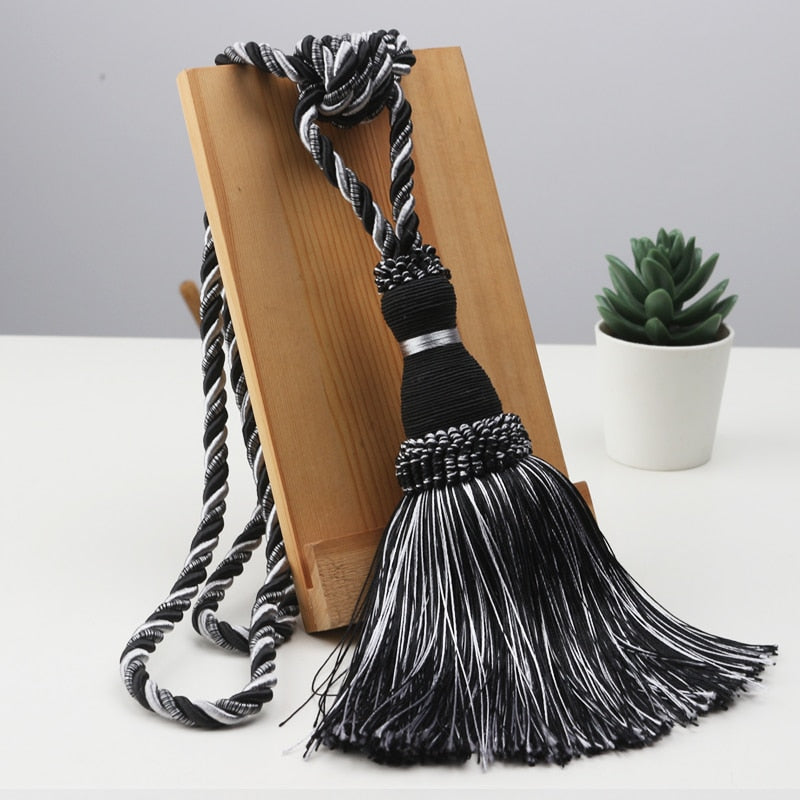 1 Stück Polyester Quaste Vorhang Raffhalter, Handgemachte hängende Kugel Quasten Fransen