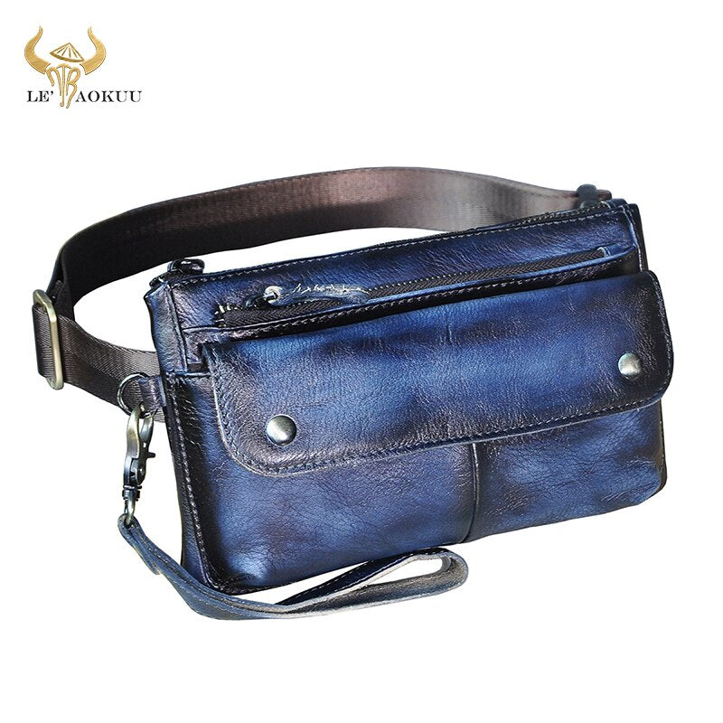 Rindsleder Gürteltasche, Brust Sling Bag Design
