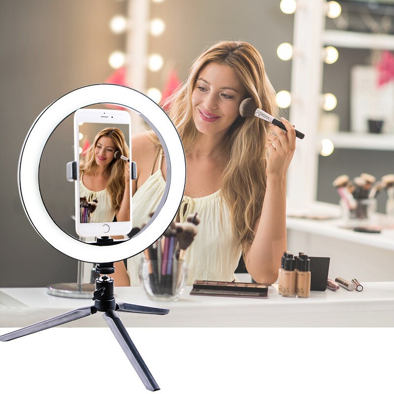 26cm Live-Streaming LED-Tisch, Stativ Ringlampe für Youtube Video, Make-up Tisch, Live Foto-Studio