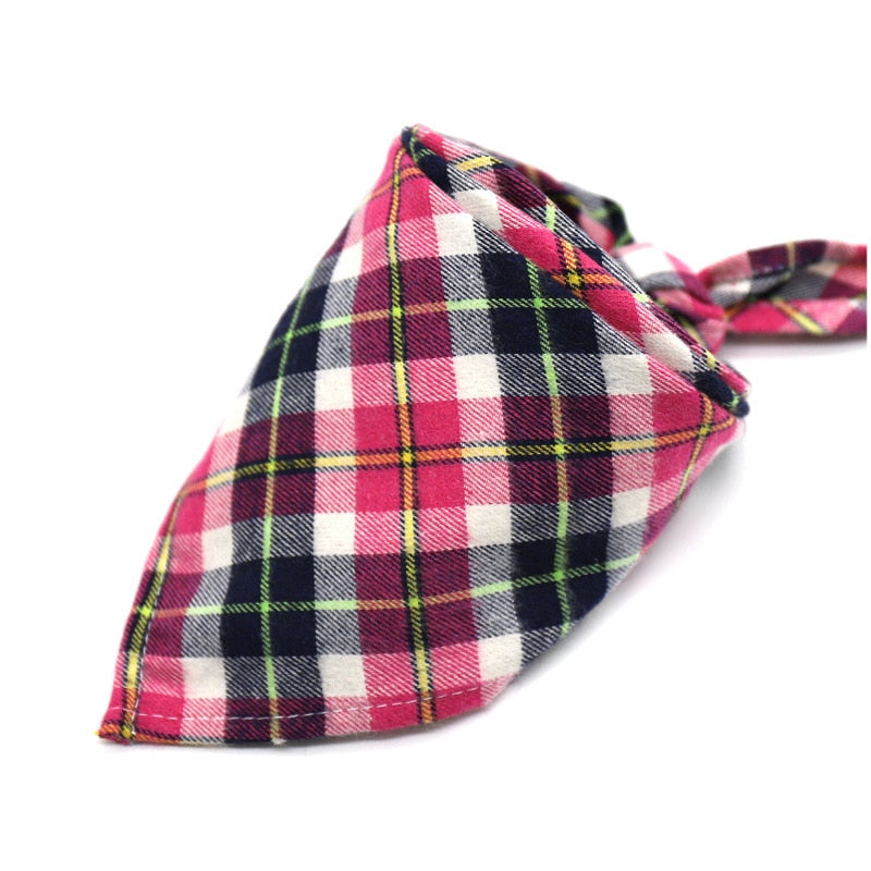 Hundebandanas, Großer Haustierschal für Hunde aus Baumwolle Plaid Waschbar, Fliege Halsband Katze Hundeschal