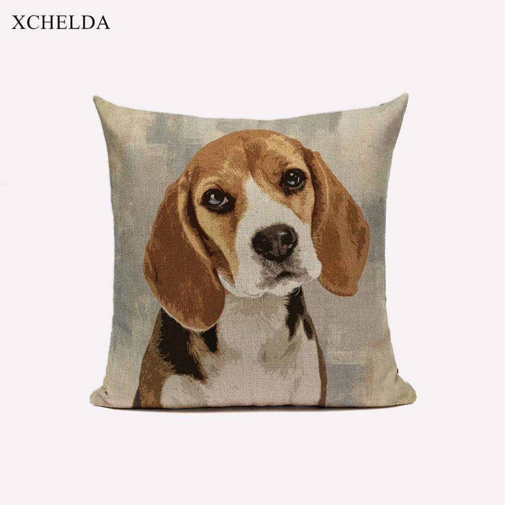 Hundekissenbezüge, Tierkissenbezüge Süßer Beagle Wasserfarbe 45 * 45, 40 * 40