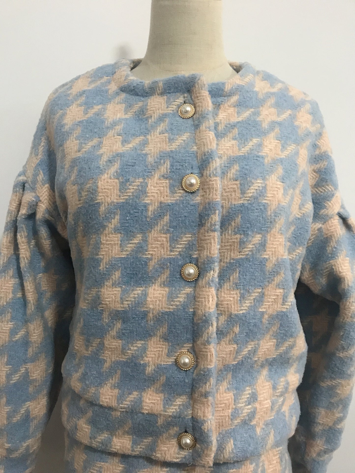 Vintage Sweet Damen Bluse & Mini Rock, Langarm Anzüge 2-teiliges Set
