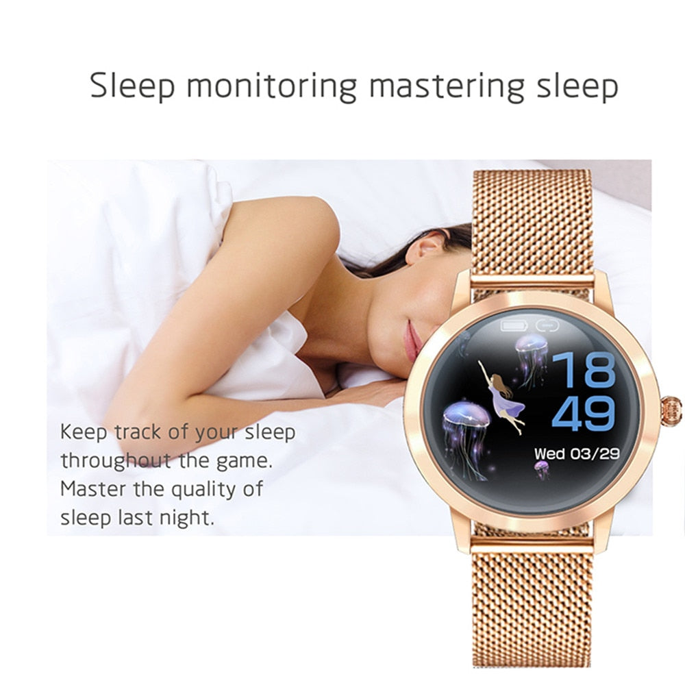 Fitness Smart Watch für Frauen, IP68 Wasserdichte Luxus Sportuhr, Verbindung mit Xiaomi Android IOS