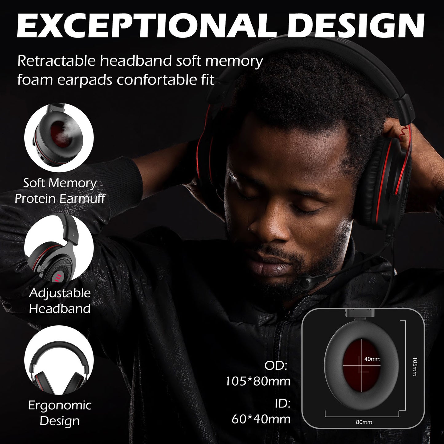 EKSA E900 Pro / E900 Headset Gamer Wired PC USB 3.5mm XBOX/ PS4 Kopfhörer mit Mikrofon 7.1 Surround Sound für Computer und Laptop
