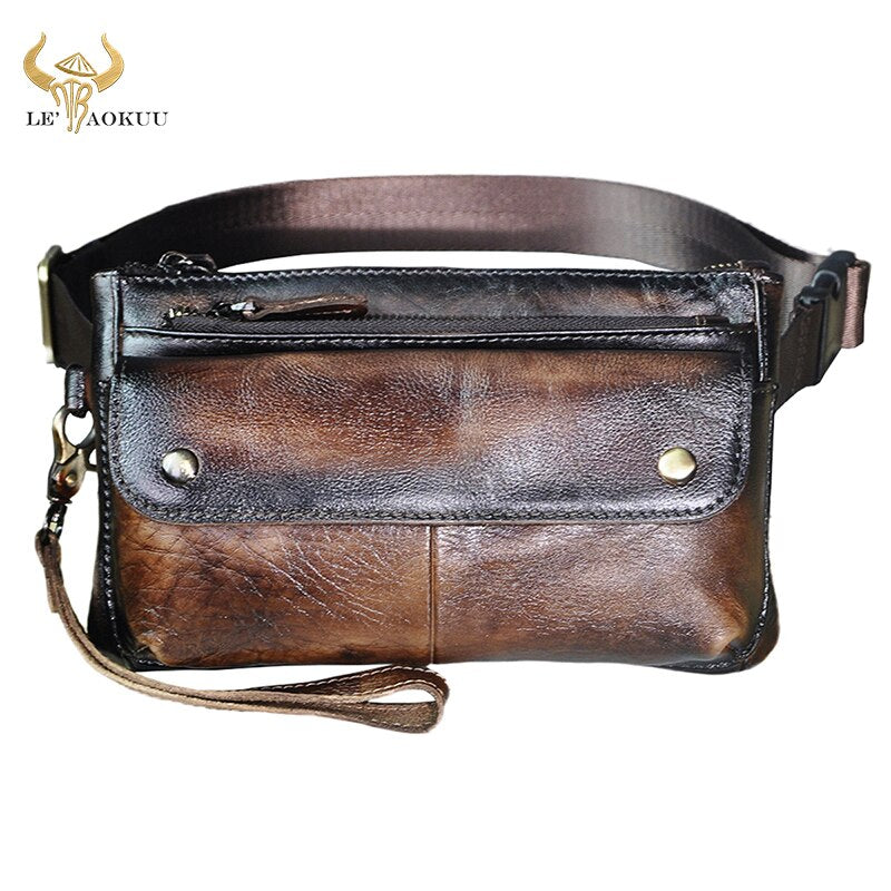 Rindsleder Gürteltasche, Brust Sling Bag Design