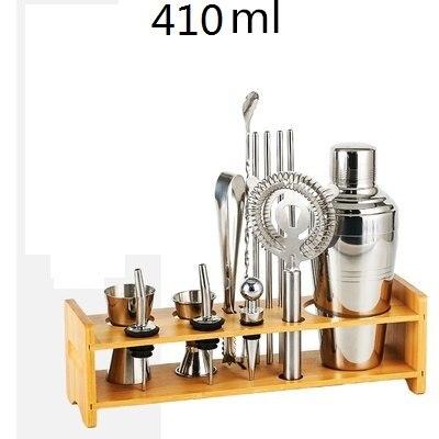 Cocktail-Shaker-Bar-Set Kunststoff- und Holzhalter, Edelstahl verkupferter Cocktail-Shaker